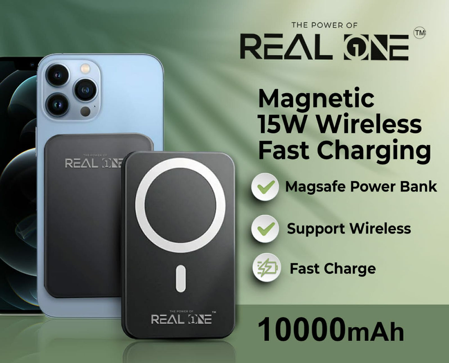 Magsafe Wireless 10000Mah Fast Charging USB Type-C Input Power Bank