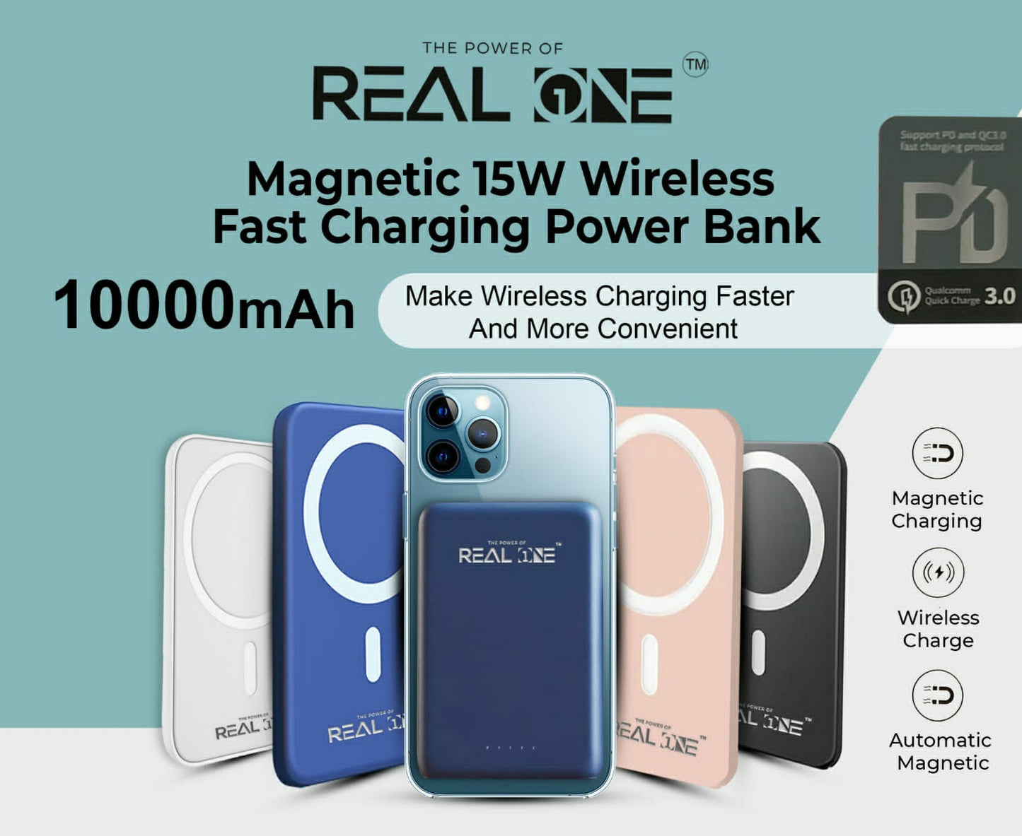 Magsafe Wireless 10000Mah Fast Charging USB Type-C Input Power Bank